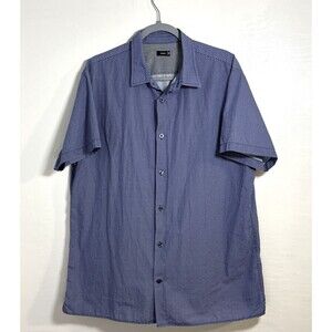 Vince Button Up Men's Size XL Short Sleeve Shirt Blue 100% Cotton Super Soft